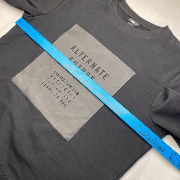 H&M "Alternate Future" Black Crewneck Pullover Sweatshirt! Tech Goth Sz M - Picture 10 of 16